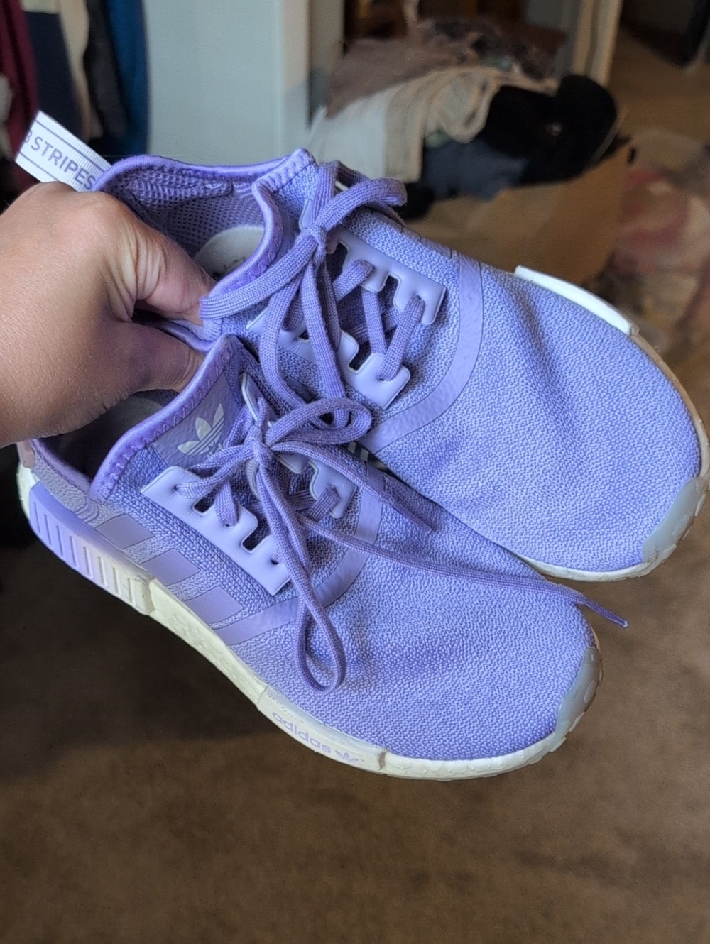 adidas Youth Lilac Lace-Up Sneakers